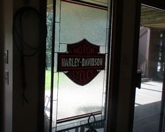 Harley Davidson Stained glass panel