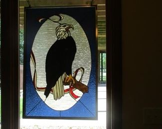 Eagle stained glass panel
