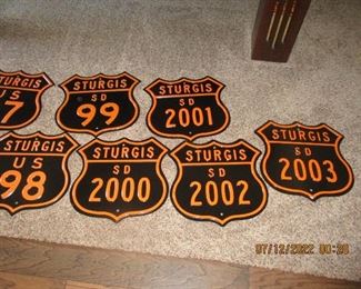 Sturgis route memorabilia signs