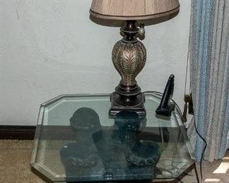 Bear Glass top Accent Table
