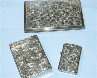 Sterling Silver Cigarette Set