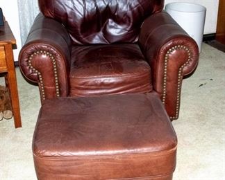 Leather Chair / Ottoman