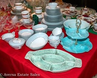 Tables of Vintage Glass - Crystal - Ceramics