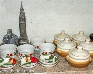 Tables of Vintage Glass - Crystal - Ceramics