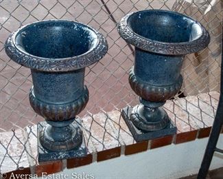 Pair of Cast Iron Planters