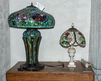 Tiffany Style Table Lamps including a LARGE lamp