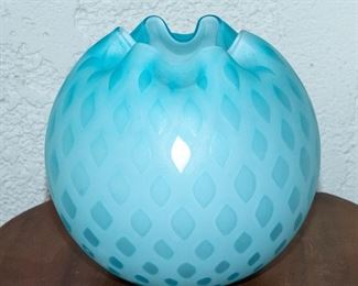 Satin Glass Rose Bowl