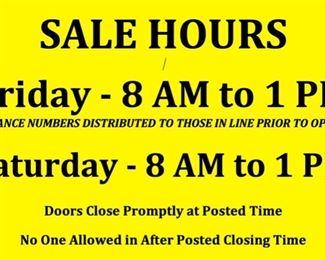 2 day SALE hours