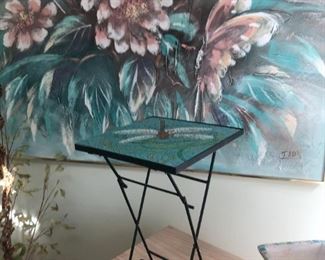 J. Allen Painting & how cute is the dragonfly table