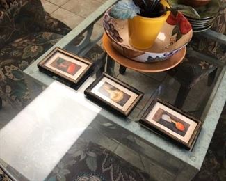 Glass top table and 4 really cute chairs