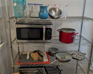 microwave and stock pot are sold, toaster oven remains