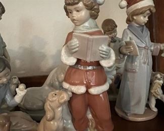 $75~ LLADRO ~ "CHRISTMAS DUET" BOY SINGING WITH  DOGS 