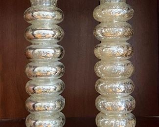 Crate & Barrel Mercury Glass Candlesticks