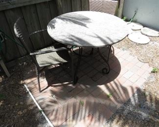 small round patio table