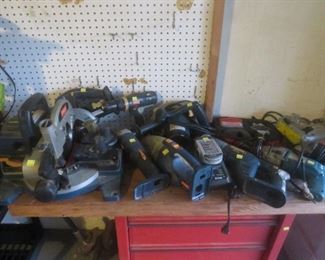 Large collection of Ryobi chargeable power tools