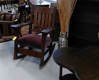 Vintage mission style rocking chair - it's comfortable and soothing!