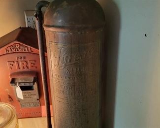 Vintage Pyrene Soda and Acid Brass Fire Extinguisher