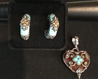 Barbara Bixby Sterling Earrings and Enhancer