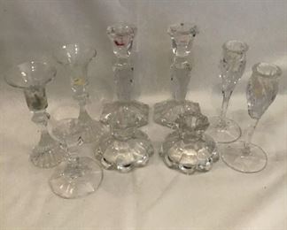 Clear Glass Candlesticks