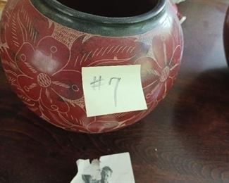 Lot #7  Pottery Bowl southwest signed   20