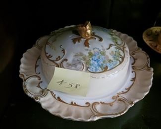 Lot 38  Handpainted Cheese dish  30