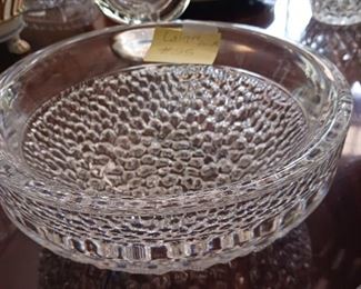 Lot 55 Lalique style Bowl, Heavy, unsure if signed  50.00