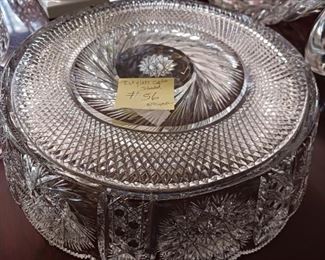 Lot 56   Cut Glass newer Cake Plateau   100