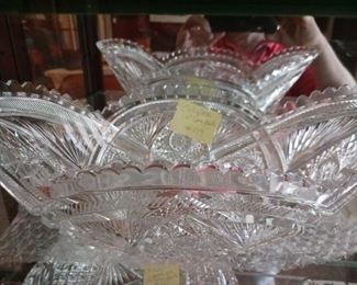 Lot 119  Large Cut Glass 16 to 20 inch bowl   200