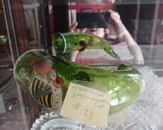 Lot 128  Blown Glass Armorial Cup 19th century    50