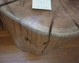 Lot 132   wooden stump stool     200