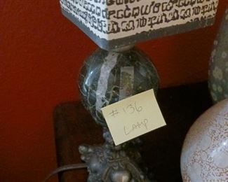 lot 136 Marble and metal Lamp    20