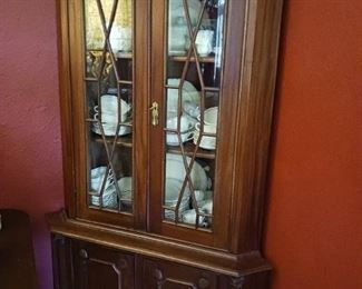 Lot 137  Corner China Cabinet with Locks     300