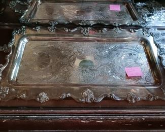 Lot 181  Silverplated Large tray      40