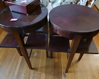 Lot 183 Pair art deco Mahogany Curio Tables    200