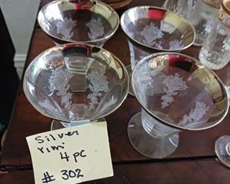 Lot 302 Platinum rim stemware   20 for all