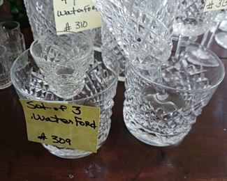 Lot 309  Waterford 3 hiball glasses  30 all