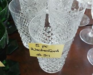Lot 311  waterford Tallest Tumblers 5 pc    50 all