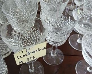 Lot 313  waterford stems  7 pieces wines   70 