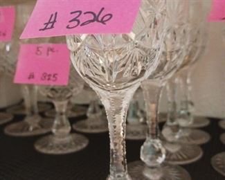 Lot 326   Cut Glass cordials  5 pc     25