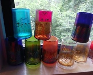 Lot 343 art glass tumblers  8 pc   30