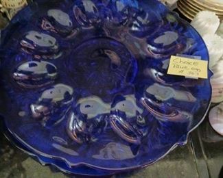 Lot 363 CHOICE Cobalt Blue Egg Plates 20 each 