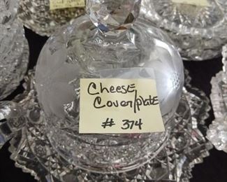 Lot 374   Cut Glass Covered Cheese dish/Butter   30