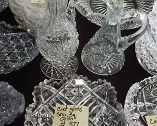 Lot 377 Cut Glass small square knappy dish   15