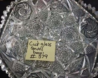 Lot 379 Cut Glass small Low Bowl   35