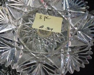 Lot 364 Lot 3 Cut Glass odd Knappies small  lot all 30