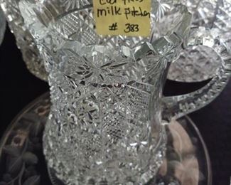 Lot 383 Cut Glass Milk Pitcher  7"     60