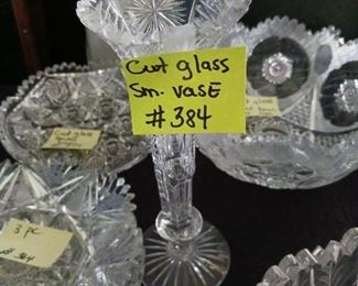 Lot 384a  Cut Glass small Vase  15