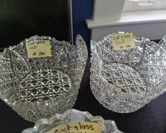 Lot 385 and 386 Cut Glass Ice Tubs   60 EACH