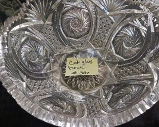 Lot 387 Cut Glass pinwheel  Bowl  60
