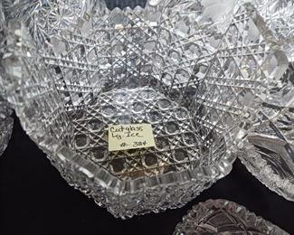 Lot 384  Cut Glass Big Ice Tub   80